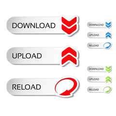 Poster - Vector buttons with arrow - download, reload, upload