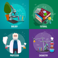 Canvas Print - chemistry lab icon set