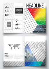 Poster - Set of business templates for brochure, magazine, flyer, booklet or annual report. Abstract colorful polygonal background, modern stylish triangle vector texture