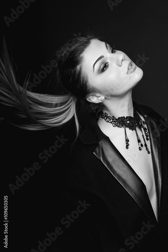 Emotional Portrait Of A Young Beautiful Girl Expressing Fear