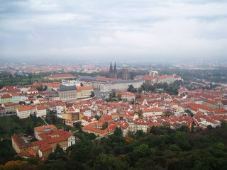 view over the rooftops of the city