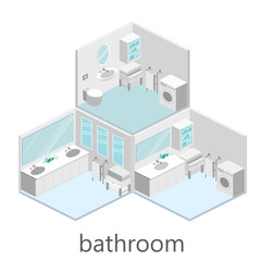 Wall Mural - Isometric interior of bathroom