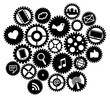 © jpldesigns - Machine gears with Social Media Symbols