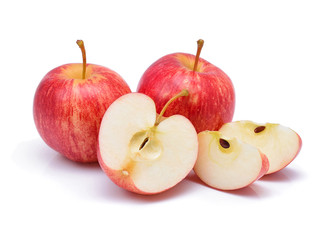 Fresh gala apples isolated on white