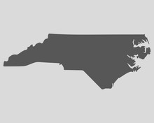Black Map State North Carolina - Vector Illustration.