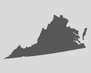 Wall Mural - Black map state Virginia - vector illustration.