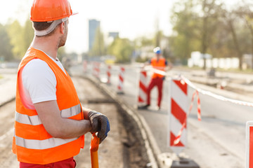 Construction worker at construction site