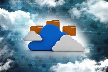 Poster - 3d rendering cloud archive illustration