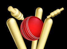 Cricket Ball Breaking Wicket Stumps