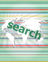 Poster - SEO web development concept: words Search on digital background vector quotation marks with thin line speech bubble. concept of citation, info, testimonials, notice, textbox