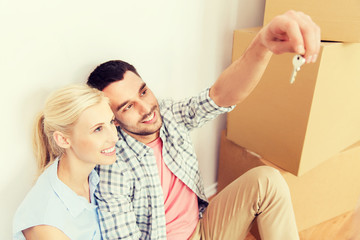 Poster - couple with key and boxes moving to new home