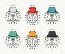 Six Thinking Hats Concept Design With Human Brains