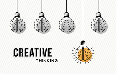 creative thinking concept design with human brains