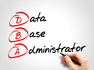 Poster - dba - database administrator, acronym business concept