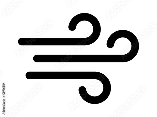 Fotografie, Obraz Blowing wind / windy flat icon for apps and websites