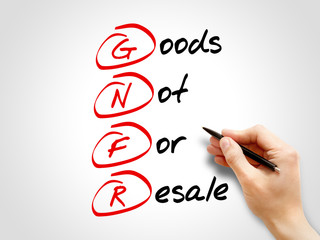Poster - GNFR - Goods Not For Resale, acronym business concept