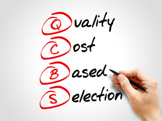 Poster - qcbs - quality and cost based selection, acronym business concept
