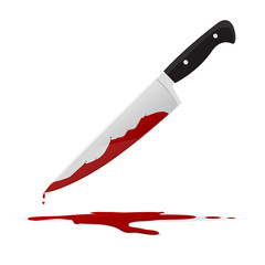bloody knife vector illustration