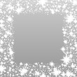 © frantiska - Shiny silver festive background with glittering stars or snowflakes on frame, winter or Christmas or any other celebration pattern