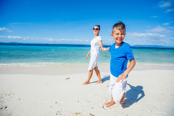 Family Having Fun on Beach