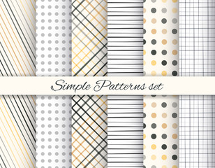 Wall Mural - geometric elegant beige and gray seamless pattern set