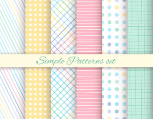 Wall Mural - geometric seamless patterns set