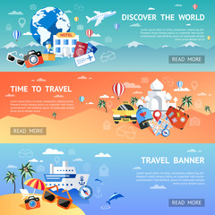 Poster - Travel Flat Banner Set