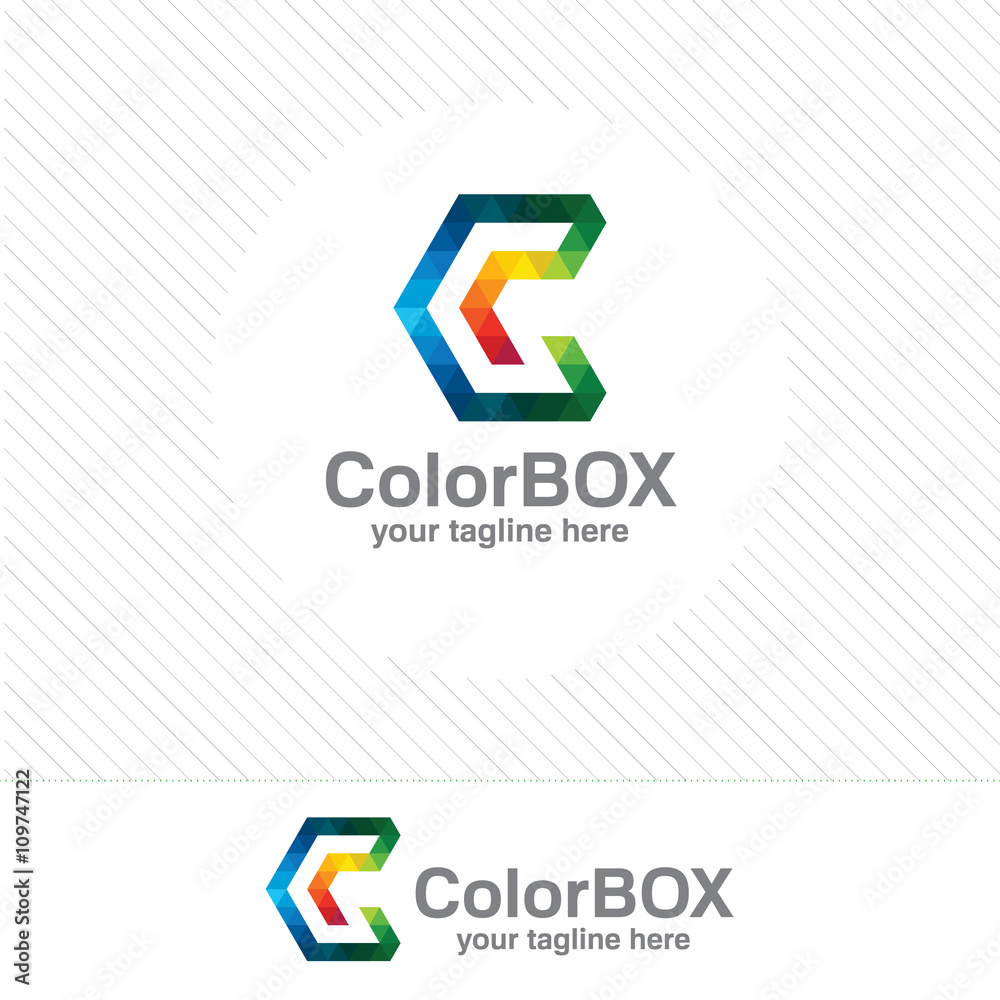 Colorful letter C logo vector template. Letter C logo for techno Stock ...