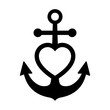 Anchored / anchor heart flat icon for apps and websites
