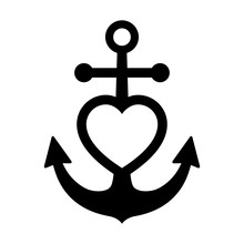 Anchored / Anchor Heart Flat Icon For Apps And Websites