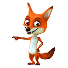 3d Render  Illustration Cartoon Of Red Fox Great Pose Series 