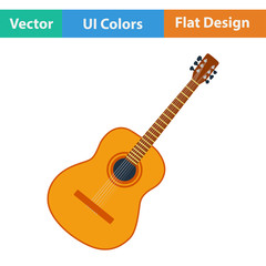 Wall Mural - Flat design icon of acoustic guitar