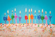 Leinwandbild Motiv happy birthday candles