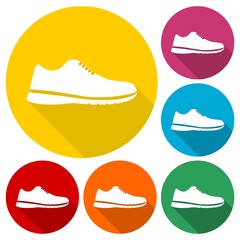 Poster - Sport shoe icons set with long shadow