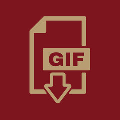 Poster - The GIF icon. File format symbol. Flat