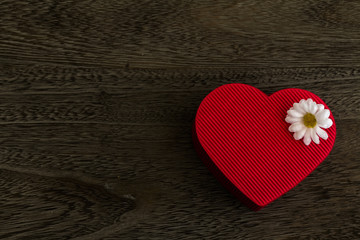 Heart shaped red gift box