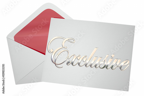 Fotografie, Obraz Exclusive Event Invitation Envelope Word 3d Illustration