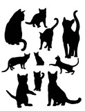 Fototapeta Pokój dzieciecy - Cats  Animal, art vector silhouettes
