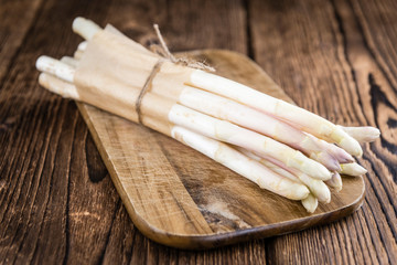 Portion of fresh white Asparagus