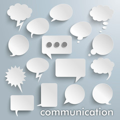 Wall Mural - communication paper speech bubbles set