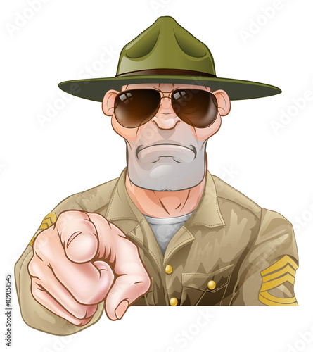 Angry Pointing Drill Sergeant