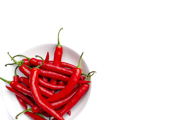 Poster - Bowl of red Peppers on White