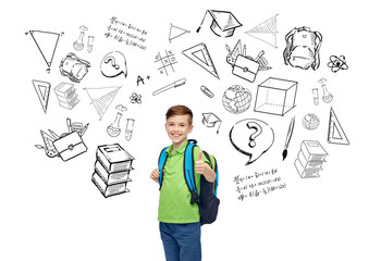 Wall Mural - happy student boy with school bag