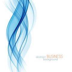 Aufkleber - Abstract vector background, blue wavy 