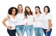 © Syda Productions - group of happy different women in white t-shirts