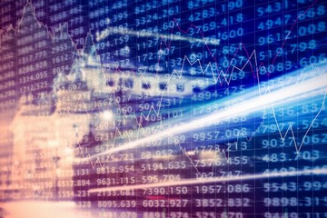 Poster - Composite image of stocks and shares