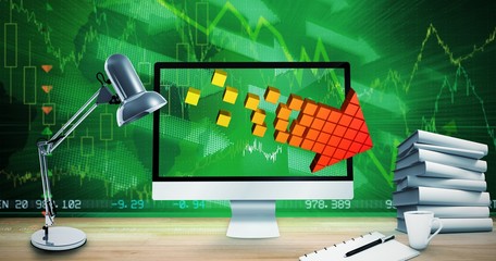 Poster - Composite image of image of a virtual desk