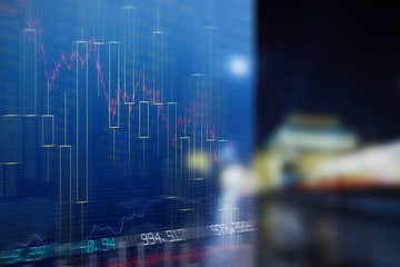 Poster - Composite image of stocks and shares