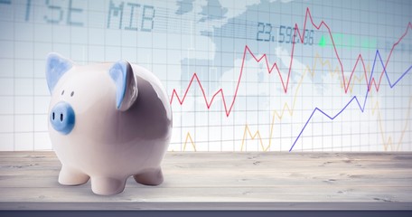 Poster - Composite image of piggy bank