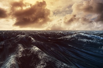 Wall Mural - Composite image of rough blue ocean